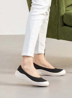 ILR因爱乐诗百搭纯色浅口单鞋女一脚蹬厚底坡跟舒适软底休闲女鞋