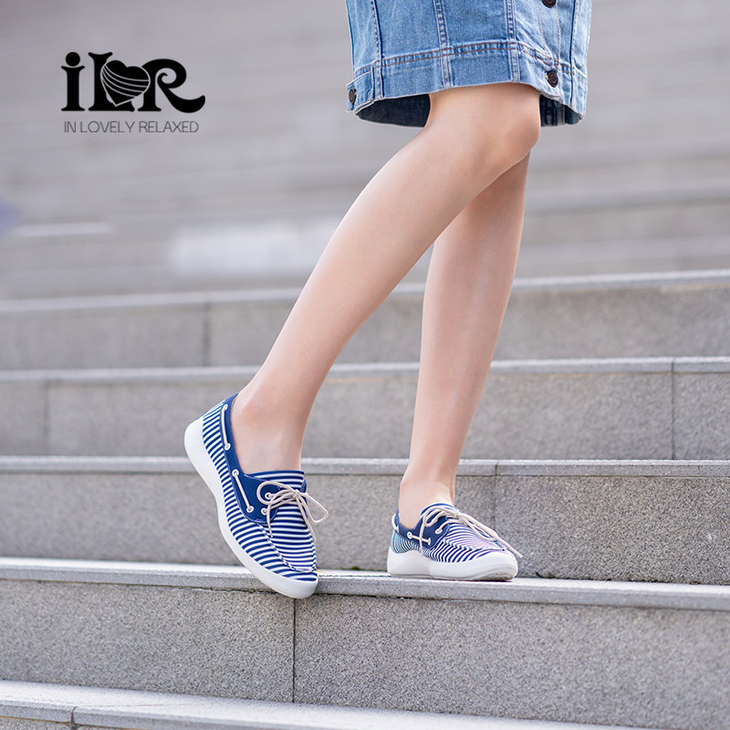 ILR因爱乐诗新款百搭经典帆船鞋女轻盈舒适透气平底休闲鞋