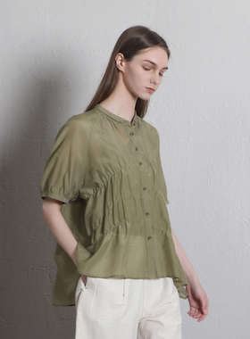 Jane express/简表达24年夏季新款短袖衬衫百搭通勤XCY41008