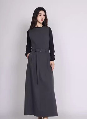 Jane express/简表达春季圆领背心裙无袖气质a字连衣裙DLY51009