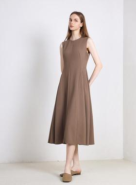 Jane express/25年春季新款连衣裙气质中长款无袖CLY52001