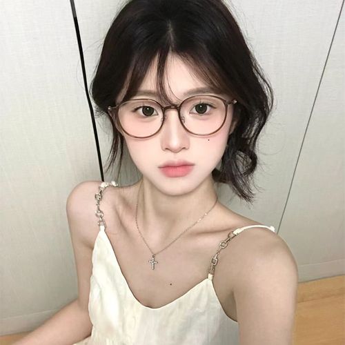 超轻TR90茶色眼镜框女款