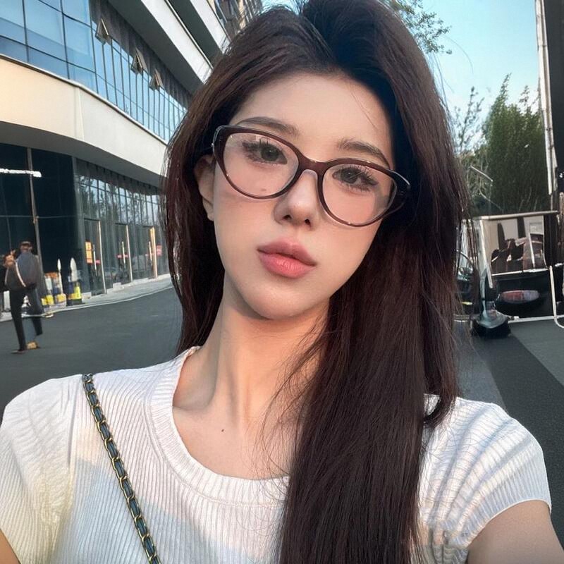 猫眼复古眼镜女素颜神器近视可配