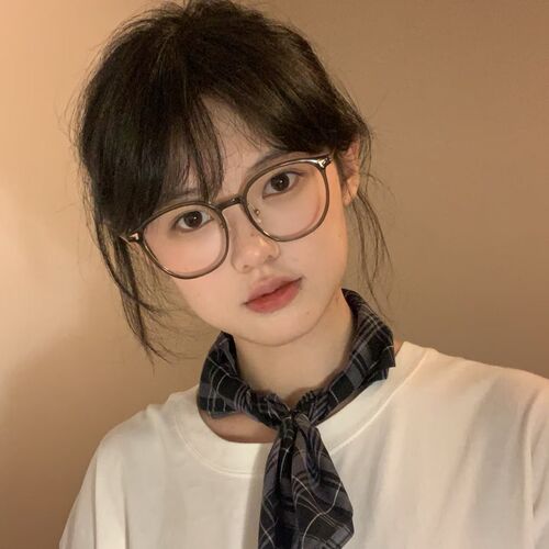 冷茶色防蓝光显脸小近视眼镜架