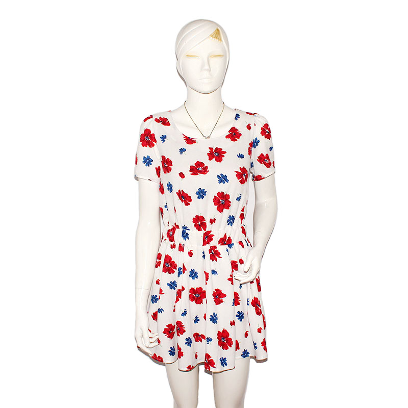 207 夏季新款复古碎花连衣裙女修身显瘦百搭时尚印花短袖连衣裙,女装/女士精品,连衣裙,淘宝优惠券,粉丝福利购,淘宝优惠卷