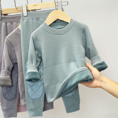 男女童加绒秋衣秋裤儿童内衣套装