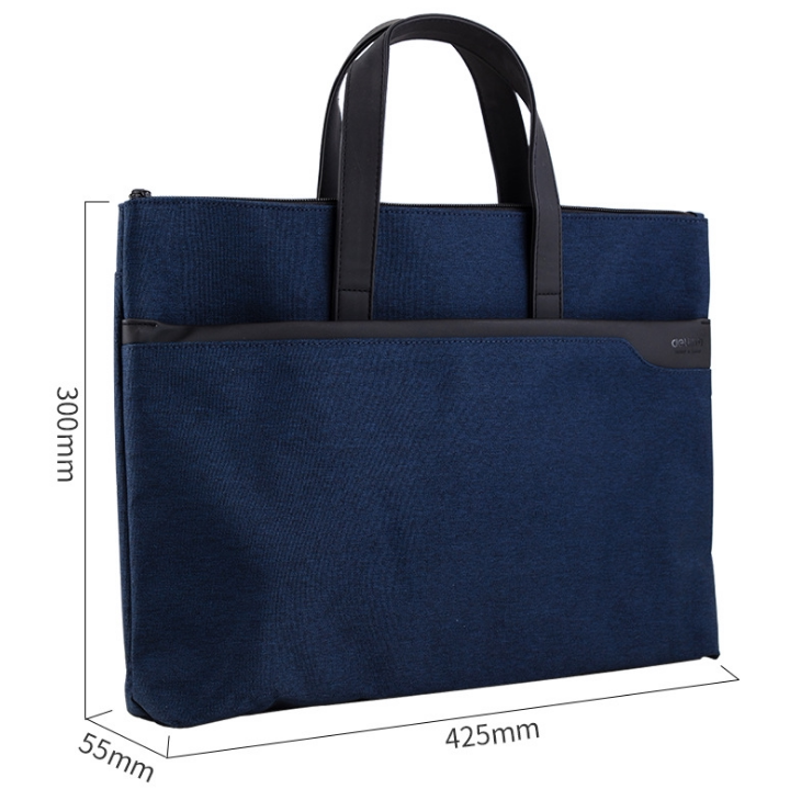 맞춤형 로고 DELI|DELI 63750 휴대용 지퍼 서류 가방 컴퓨터 가방 비즈니스 그레이 블루