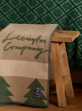 Lexington假日毛绿沙图形毯100%绵羊毛毯子沙发盖毯家用午休毯