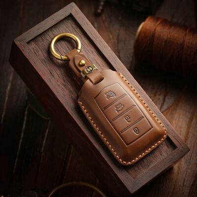 复古钥匙套适用于捷尼赛思老款劳恩斯Genesis纯手工真皮包扣壳