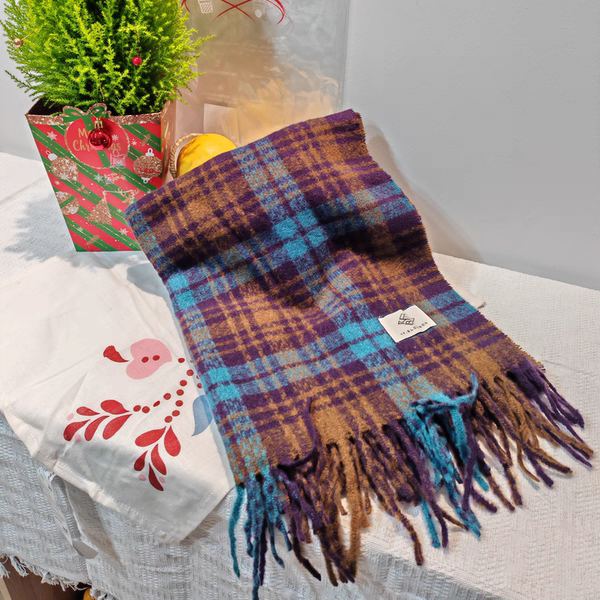 高级韩版时尚格子围巾秋冬流苏新款百搭围脖披肩情侣加厚保暖轻柔