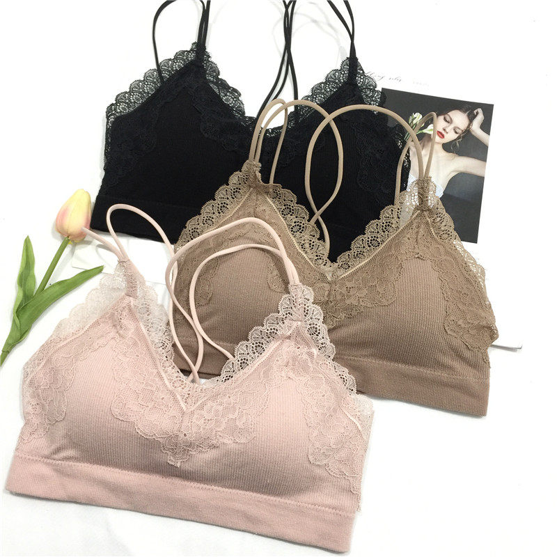 。枫之欣2006蕾丝性感吊带美背交叉带胸罩文胸内衣女内搭防走光背