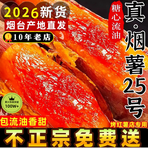 山东正宗烟薯25号蜜薯糖心流油红薯烤红薯专用沙地地瓜番薯山芋10