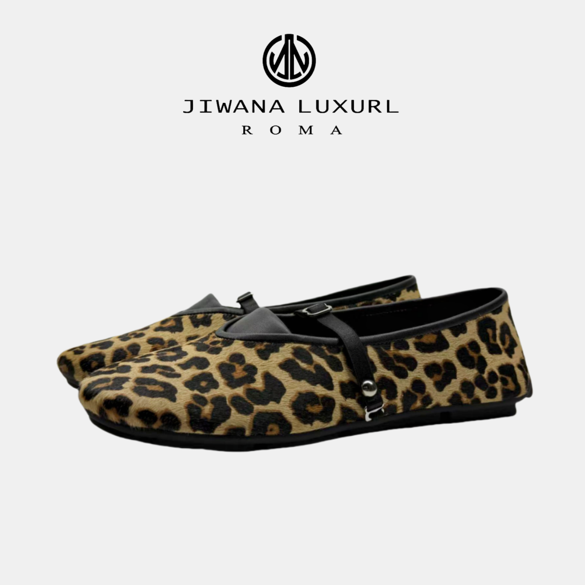 【JL新品上市】JIWANA LUXURL 女士复古豹纹软底舒适百搭平底单鞋