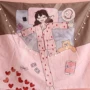 Treo tường vải hoạt hình dễ thương tarpaulin tấm thảm truyện tranh phòng ngủ vải tường đầu giường bố trí dễ thương nền vải - Tapestry tranh thảm treo tường