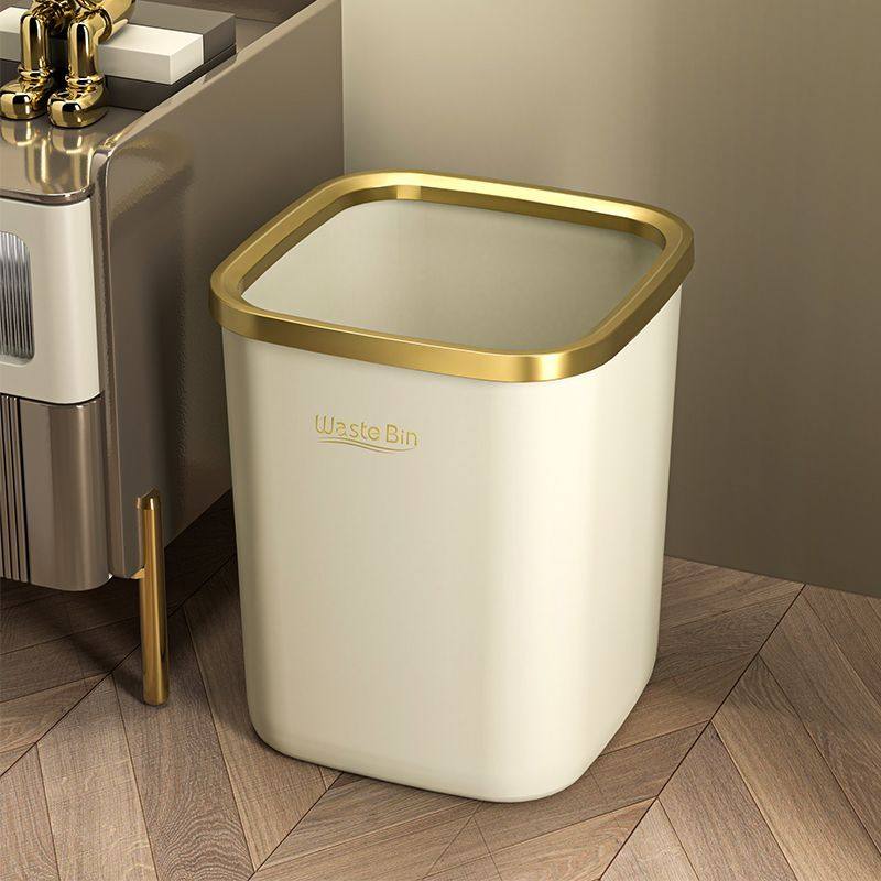 垃圾桶高颜值家用大号方形加厚卧室客厅卫生间无盖压圈厕所纸篓