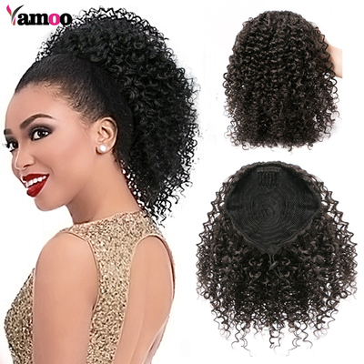 爆炸头马尾发苞化纤假发女短款欧美发包马尾afro kinky ponytail