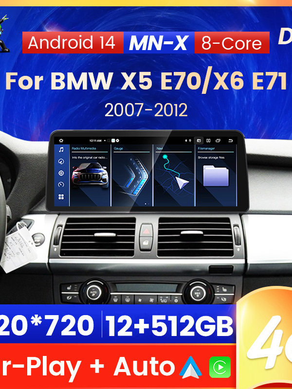 BMW X5 X6 E70 E71 üçün Android naviqasiya ekranı Carplay