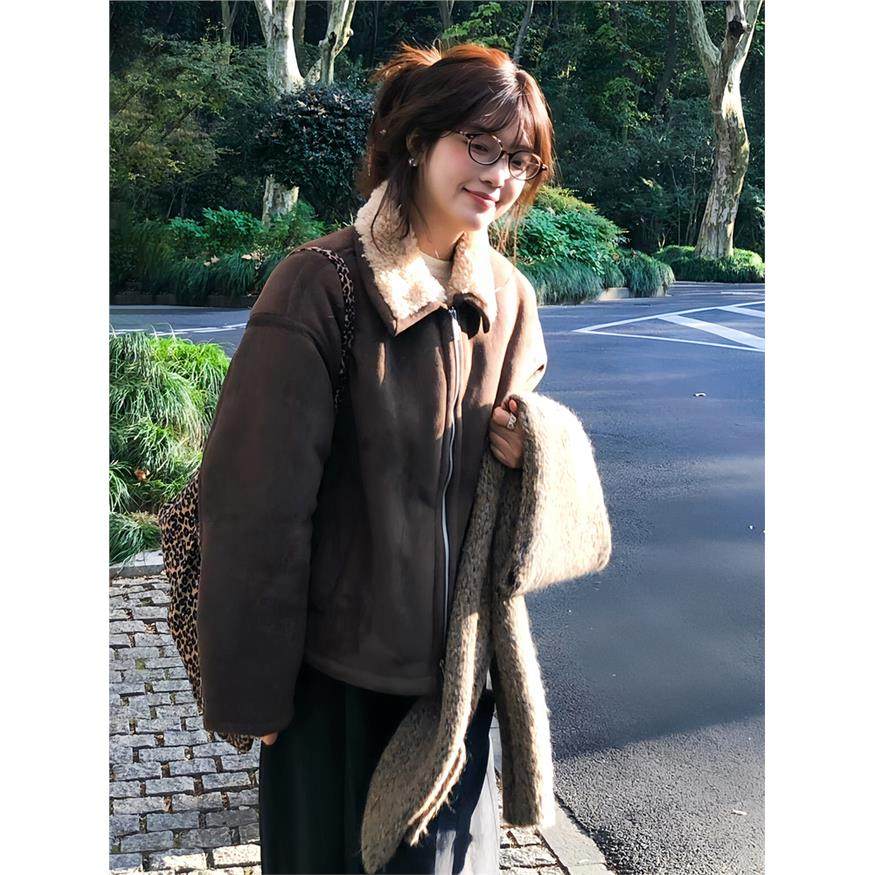 日系覆古羊羔毛领短款棉服女冬季2025新款时尚保暖羊羔绒棉衣外套,个性定制/设计服务/DIY,棉服工装,淘宝优惠券,粉丝福利购,淘宝优惠卷