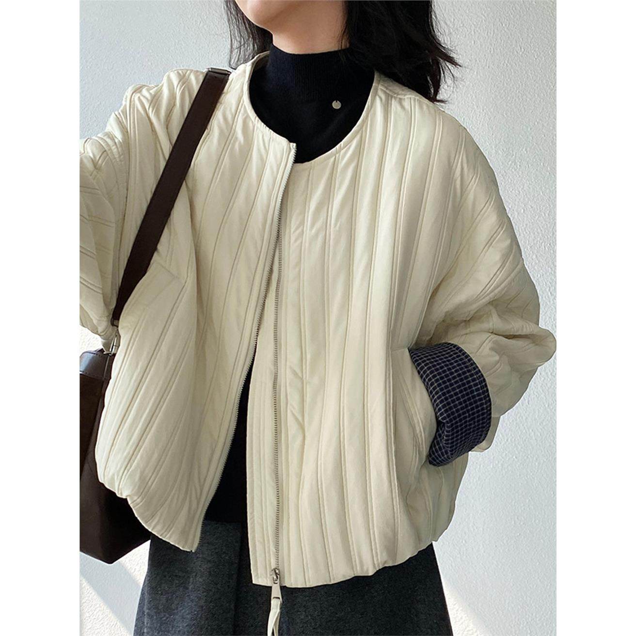 轻薄撞色短款休闲风夹克棉衣2025冬季新款宽松保暖时尚棉服外套女,个性定制/设计服务/DIY,棉服工装,淘宝优惠券,粉丝福利购,淘宝优惠卷