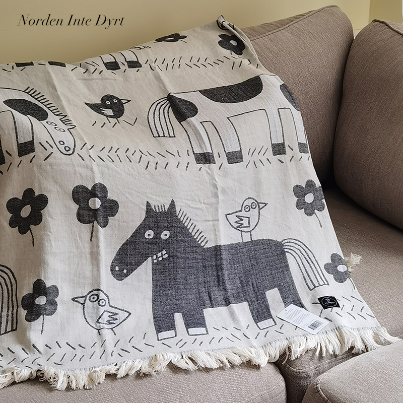 Klippan小马纯棉毯狗狗沙发毯