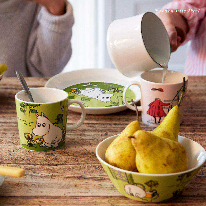 新品现货Arabia姆明马克杯咖啡杯欧式moomin水杯家用卡通早餐盘碗