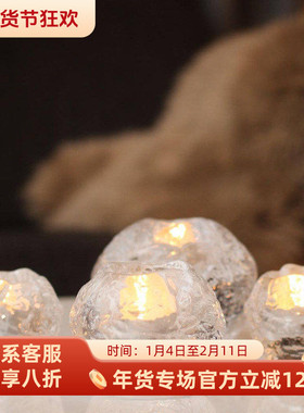 KOSTA BODA进口水晶透明Snowball欧式复古北欧摆件雪球烛台装饰