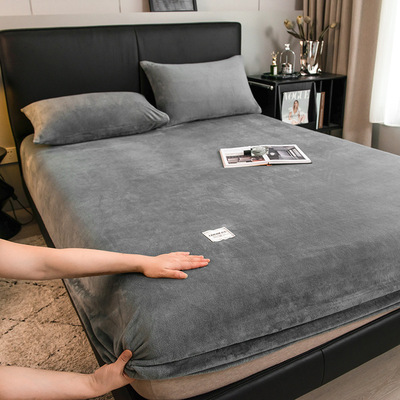 牛奶绒床笠冬季加绒床罩珊瑚绒加厚床垫保护罩防滑床单套2025新款