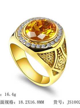 不锈钢宫廷风宝石戒指保色持久