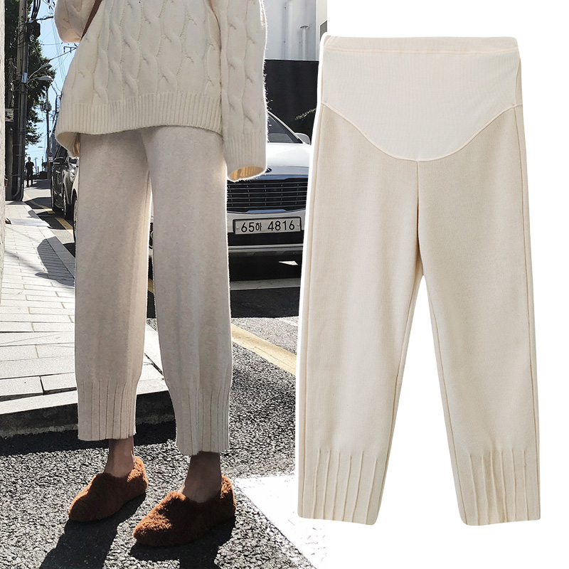 妈咪悠品针织孕妇阔腿裤奶奶裤