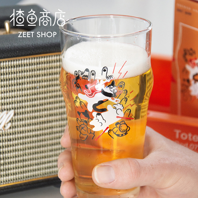 猹鱼商店 Let's ROCK! 原创啤酒品脱杯乐队猫咪小狗玻璃杯大容量