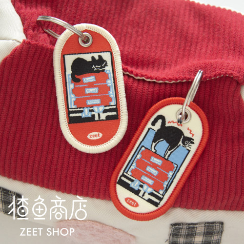猹鱼商店 乐队猫在准备！钥匙扣刺绣可爱原创包挂装饰猫咪