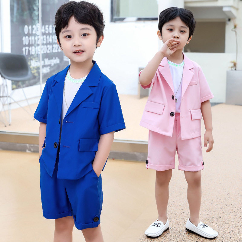 蓝色妖姬红色风暴绿里奇迹皮小浪同款衣服西服儿童西装男童演出服
