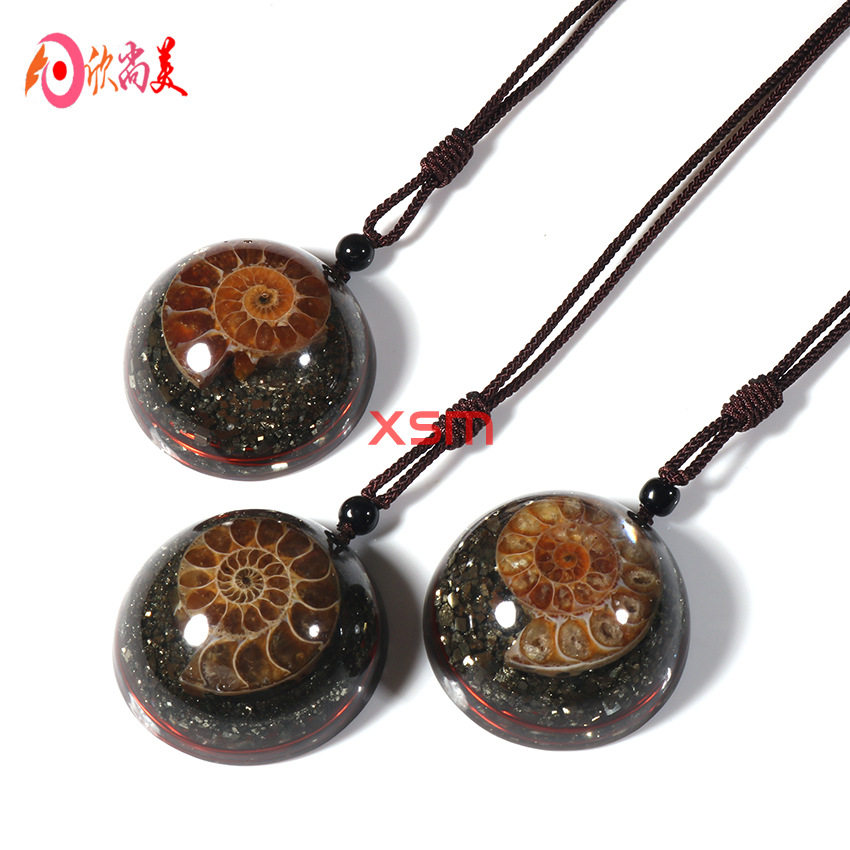 天然海螺水晶时间循环吊坠