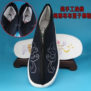 老鞋 老北京布鞋 纯手工千层底布底莲花冲喜装 寿衣寿鞋 男女殡葬棉鞋