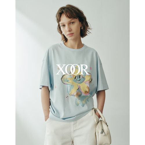XOOR星芒涂鸦短袖T恤女显瘦2026