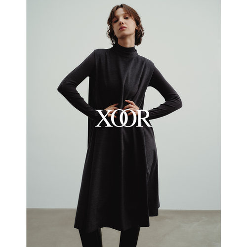 XOOR羊毛莫代尔混纺背心裙2025冬