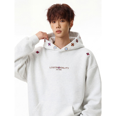 重磅质感民族风刺绣连帽卫衣春秋