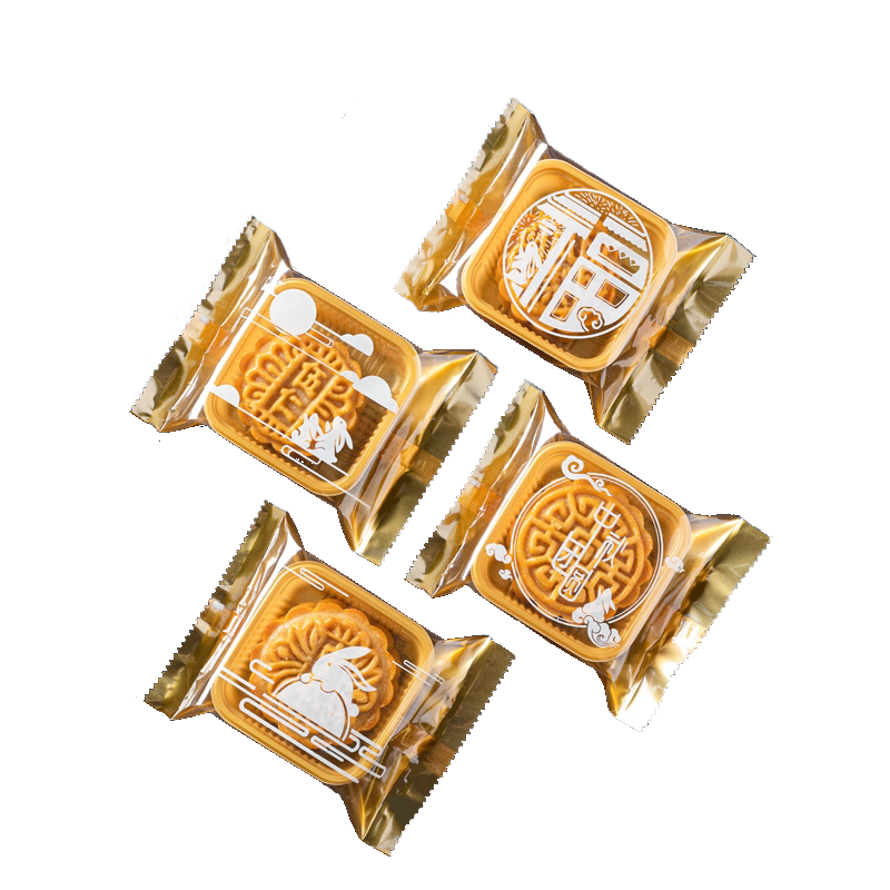 中秋月饼包装袋机封2025新款75g50克100礼盒带底托蛋黄酥单独袋子