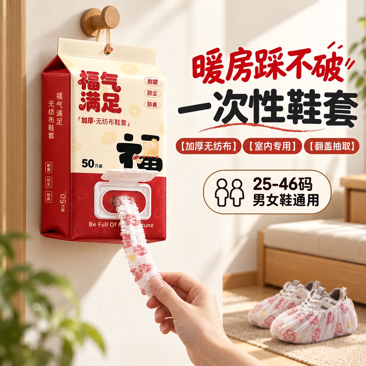 加厚一次性鞋套室内家用无纺布