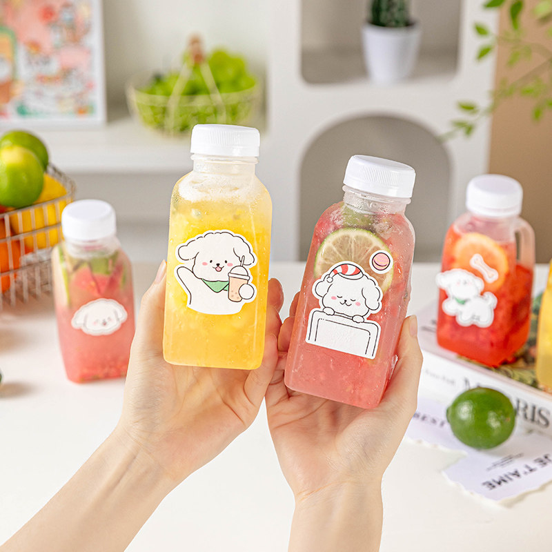 豆浆雪梨一次性奶茶杯食品级耐高温pp塑料空瓶手提奶茶瓶咖啡带盖