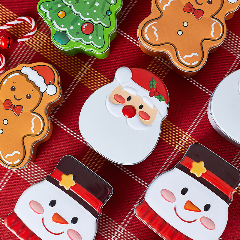 饼干铁盒子马口铁罐糖果曲奇圣诞送小朋友礼品物盒包装盒儿童卡通