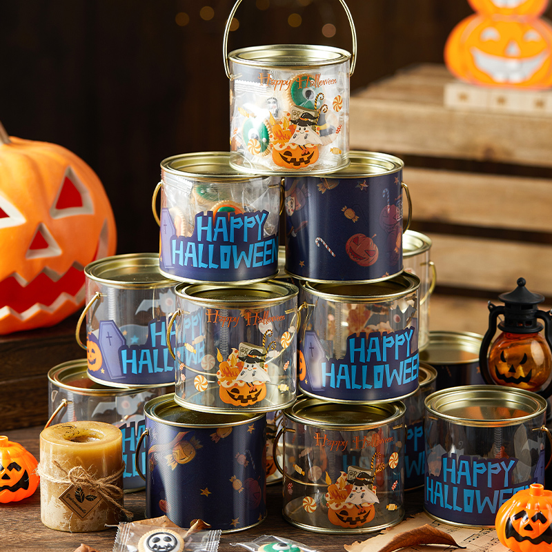 万圣节糖果盒礼品盒手提罐子