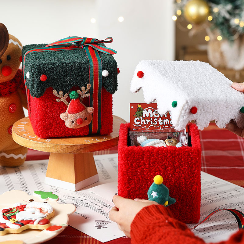 圣诞绒布礼盒2025平安夜礼品盒苹果包装生日送礼糖果盒空盒装饰,节庆用品/礼品,糖盒/糖盒配件,淘宝优惠券,粉丝福利购,淘宝优惠卷