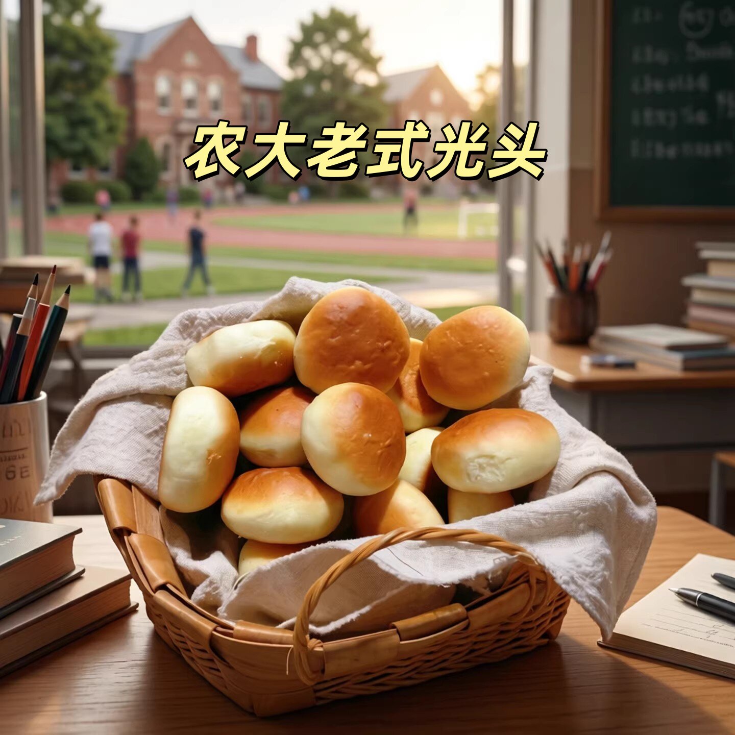 【九0农大老式光头饼500g】农大面包传统手工糕点心 怀旧校园美食