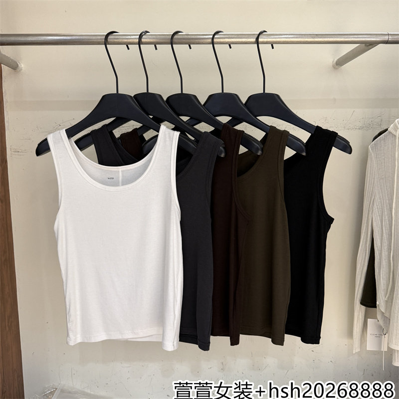 欧洲站2026早秋新款休闲百搭U领修身显瘦柔软无袖绵羊毛吊带背心