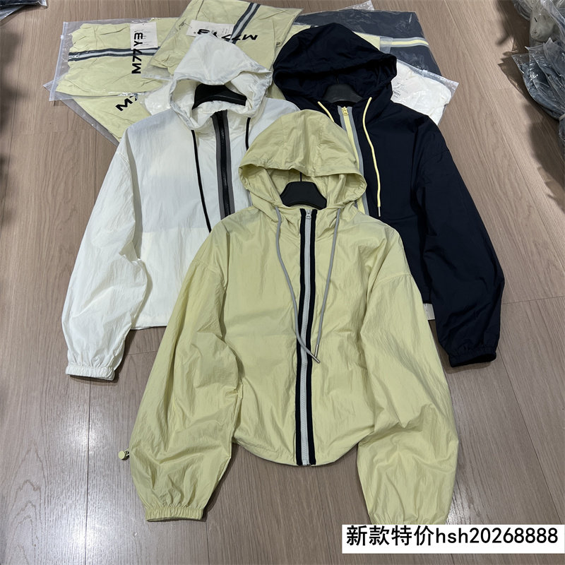欧洲站2026春季新款韩版连帽绑绳长袖拉链开衫短外套宽松防晒上衣