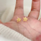 可爱甜心黄色五角星生物瓷针耳钉防敏养耳洞耳环清新甜美精致耳饰