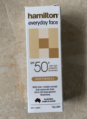 现货澳洲Hamilton SPF 50+ Everyday 防晒霜75g