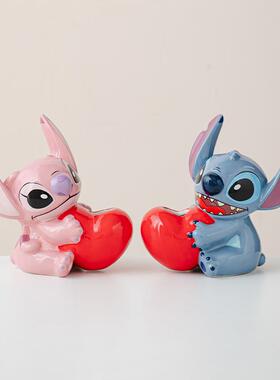 迪士尼史迪仔安琪陶瓷牙刷架