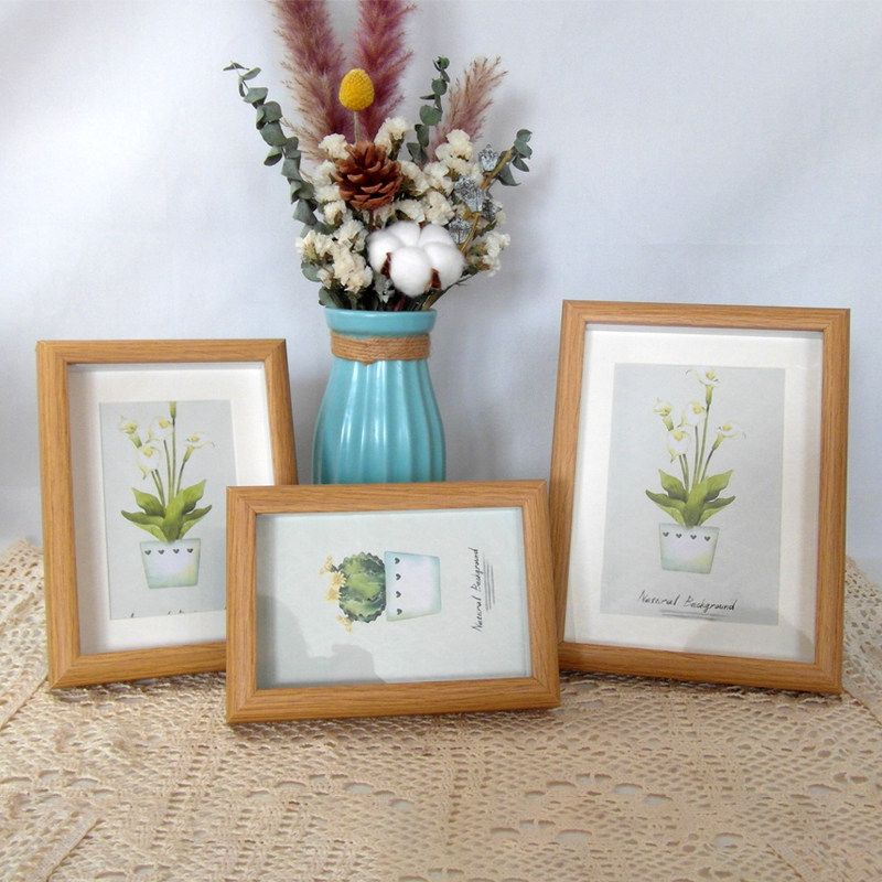 简约相框摆台中空卡纸678寸照片创意DIY手工植物标本框加厚A4画框